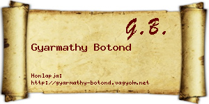 Gyarmathy Botond névjegykártya